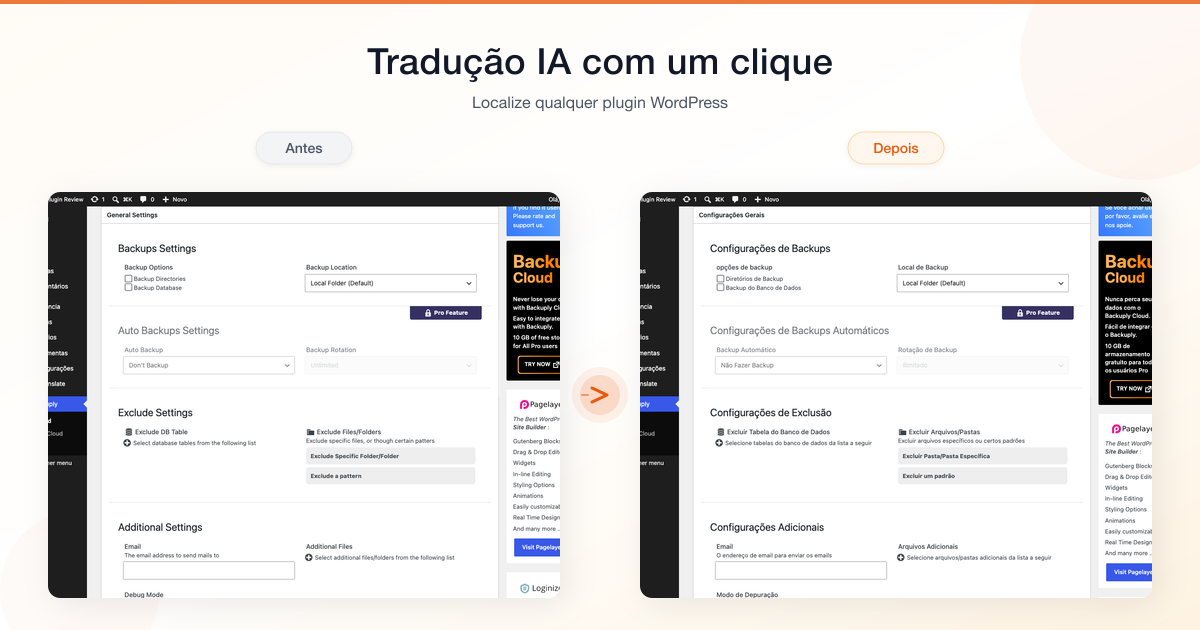 Traduza plugins WordPress com IA