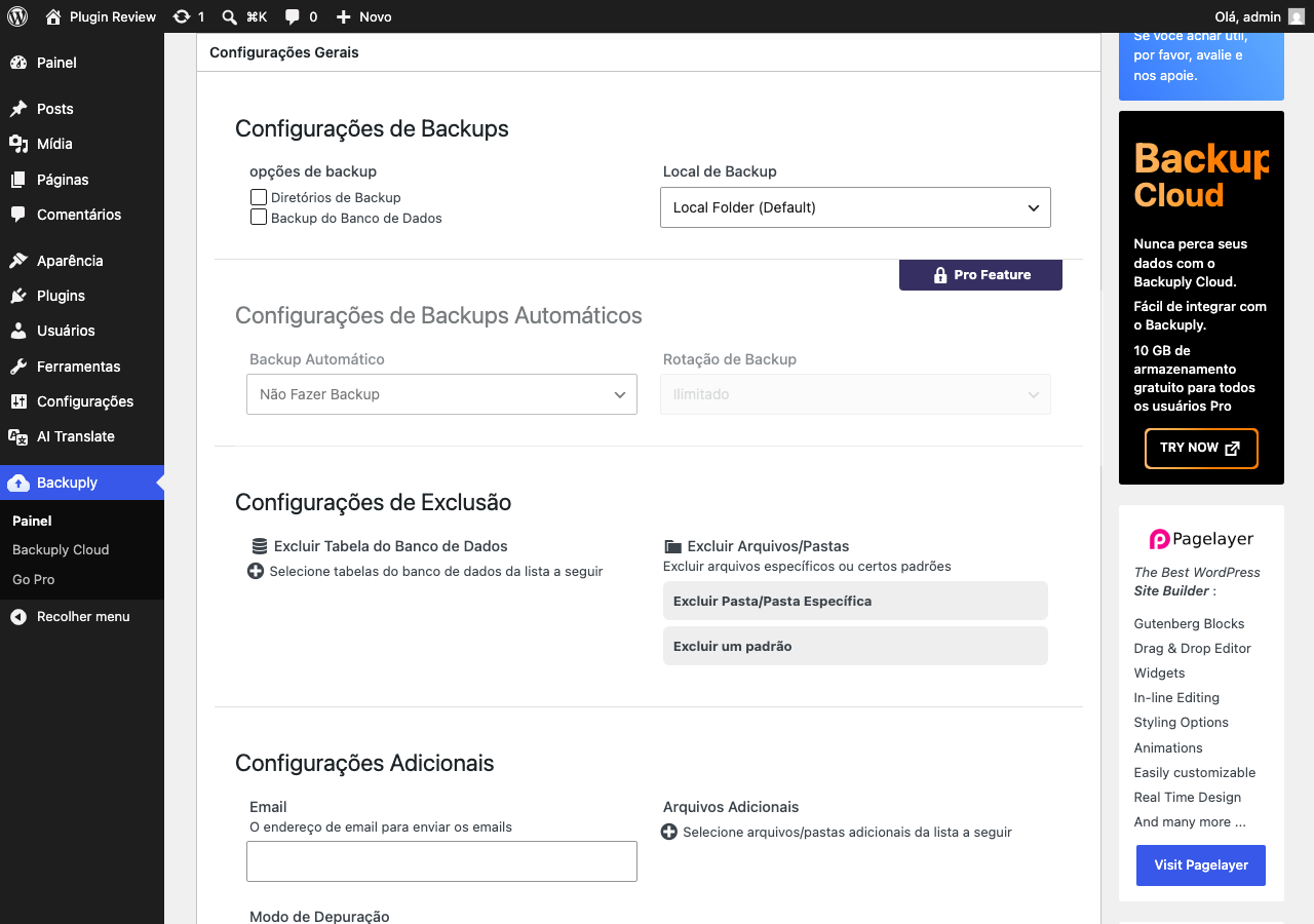 Backuply – Backup, Restore, Migrate and Clone admin after translation