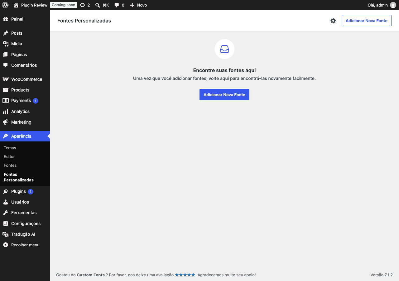 Custom Fonts – Host Your Fonts Locally admin after translation