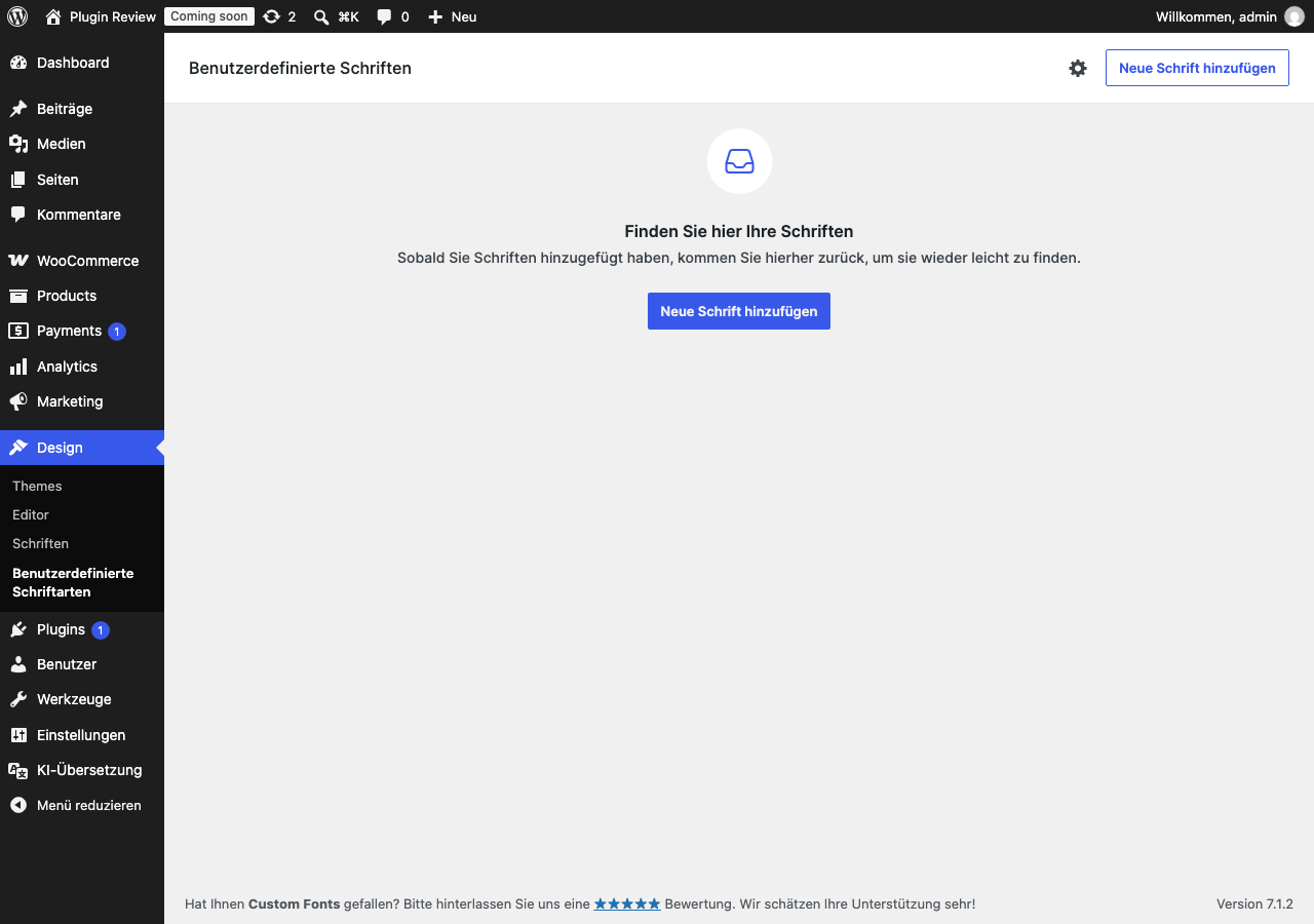 Custom Fonts – Host Your Fonts Locally admin after translation