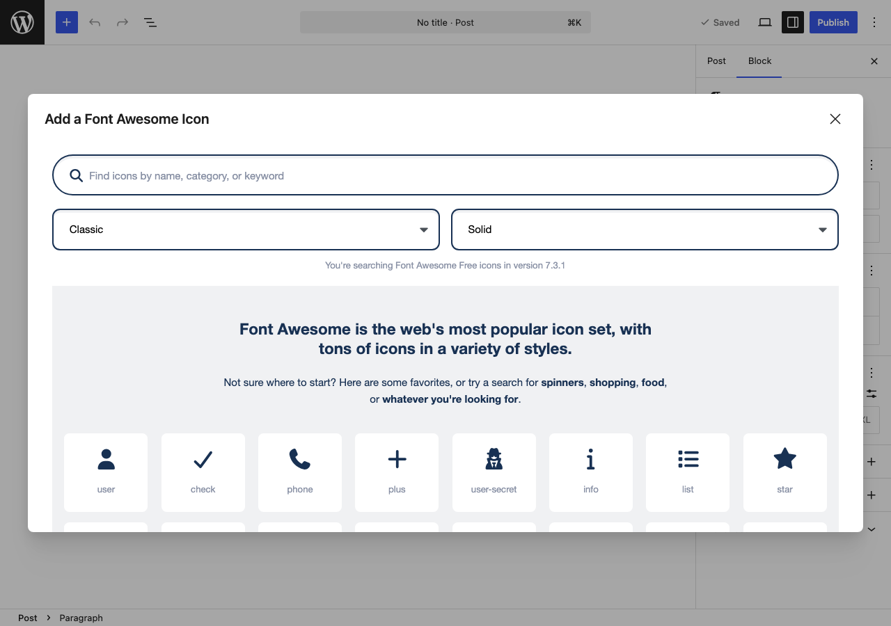 Font Awesome icon-picker