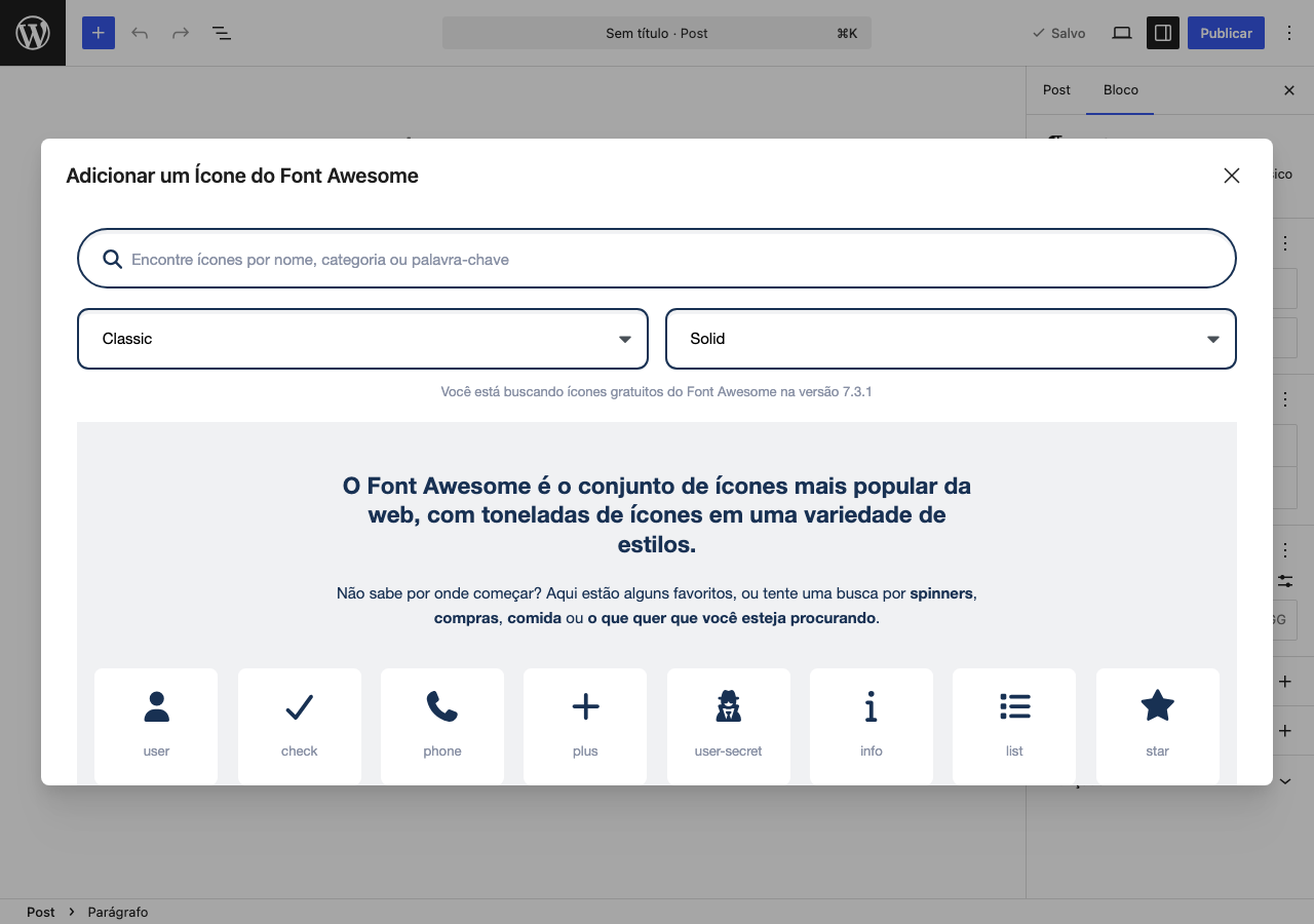 Font Awesome icon-picker