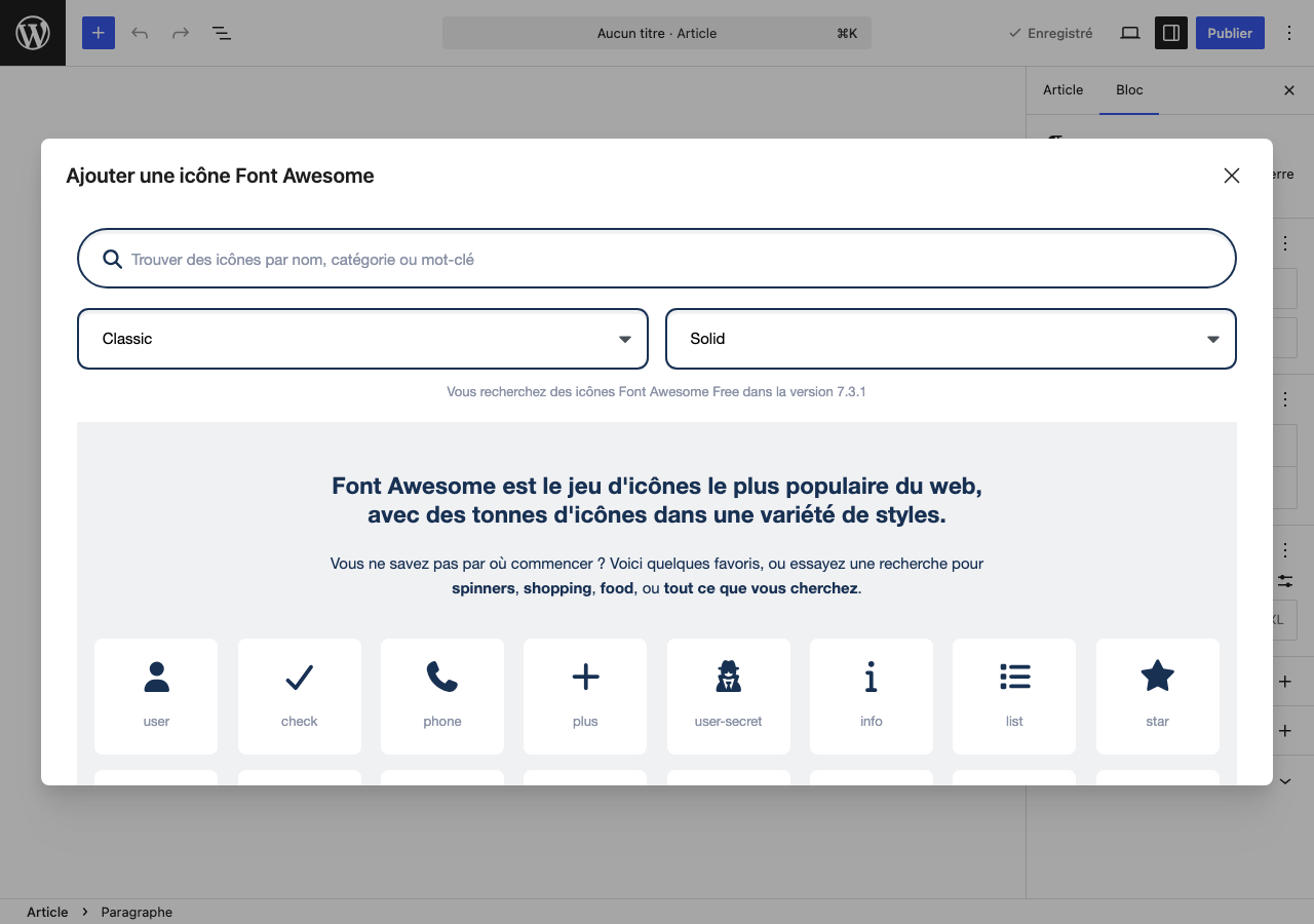 Font Awesome icon-picker