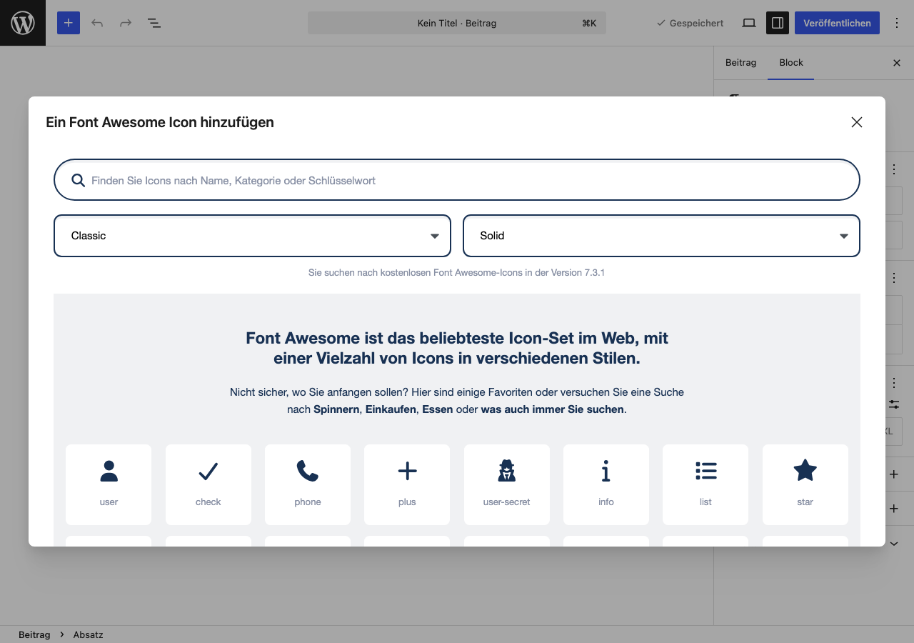 Font Awesome icon-picker