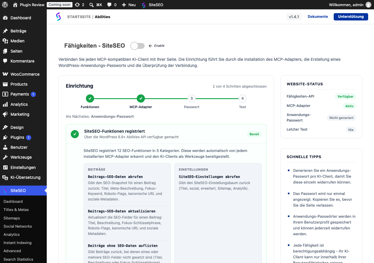 SiteSEO – SEO Simplified admin after translation (menu2)