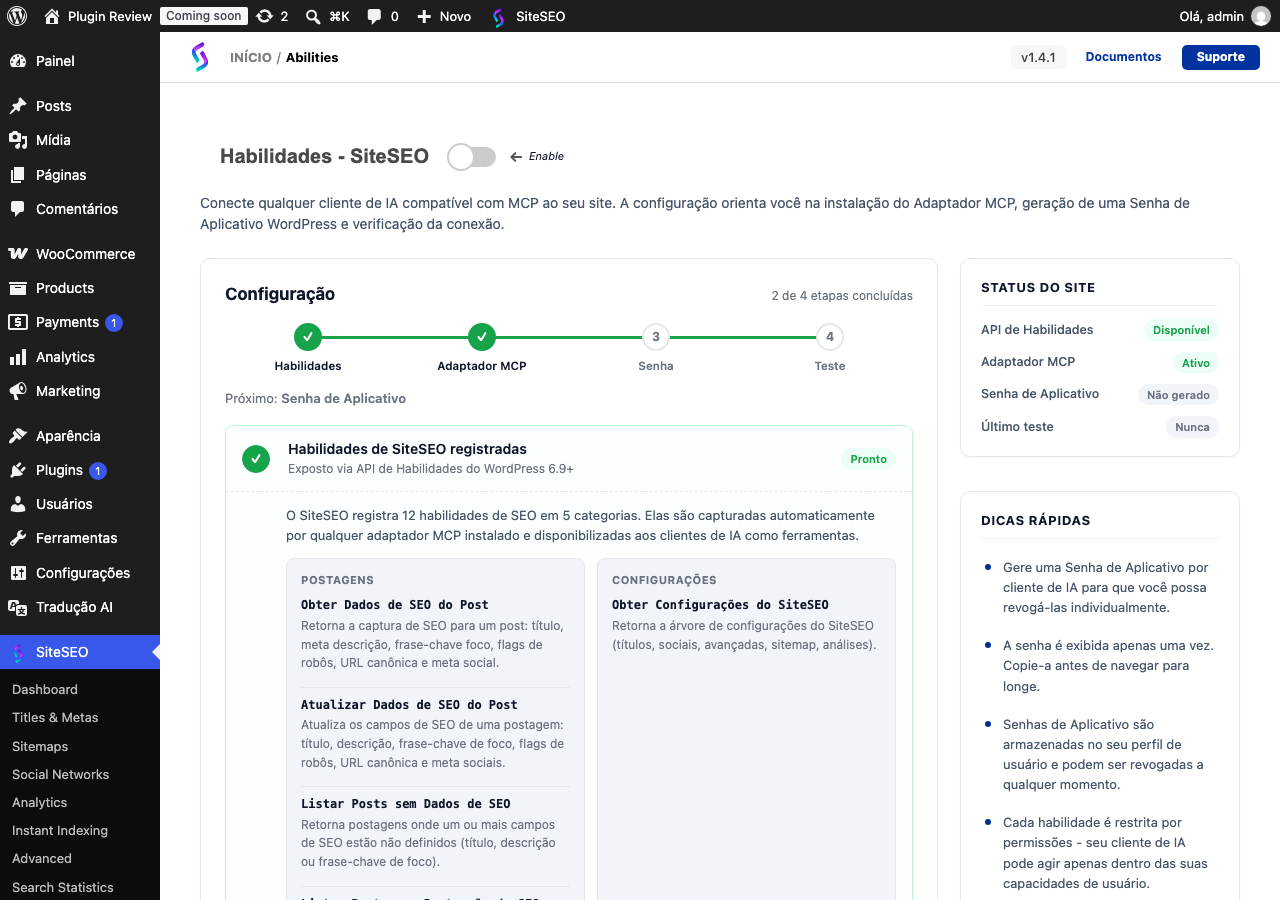 SiteSEO – SEO Simplified admin after translation (menu2)